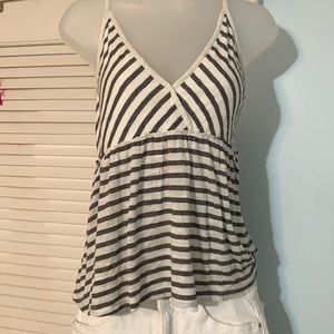 Striped tank black and white